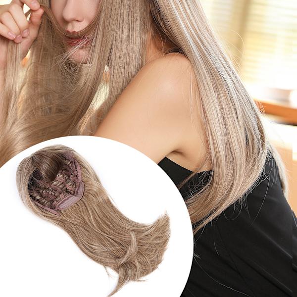 Langt, rett blondt pannelugg parykk for kvinner, cosplay-fest, stilig syntetisk parykk, 56 cm (LC167-6)