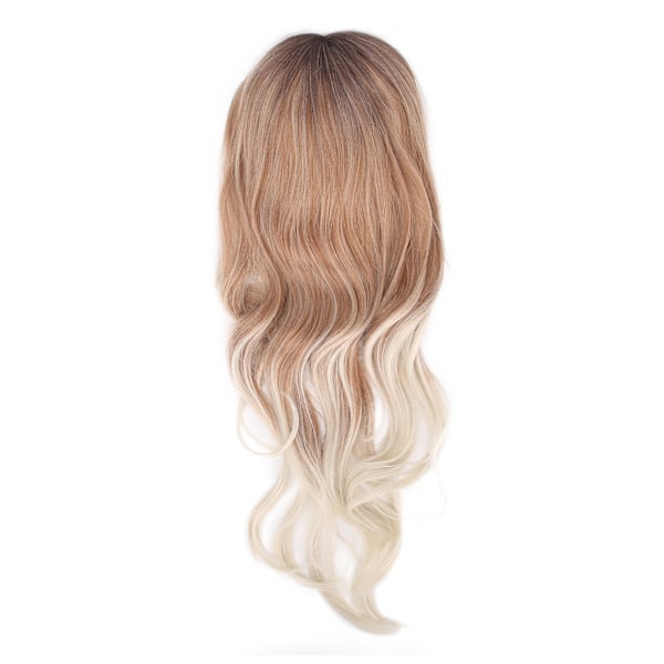 Kvinnor Lång Blond Lockig Gradient Peruk Värmebeständig Syntetisk Peruk för Fest Cosplay