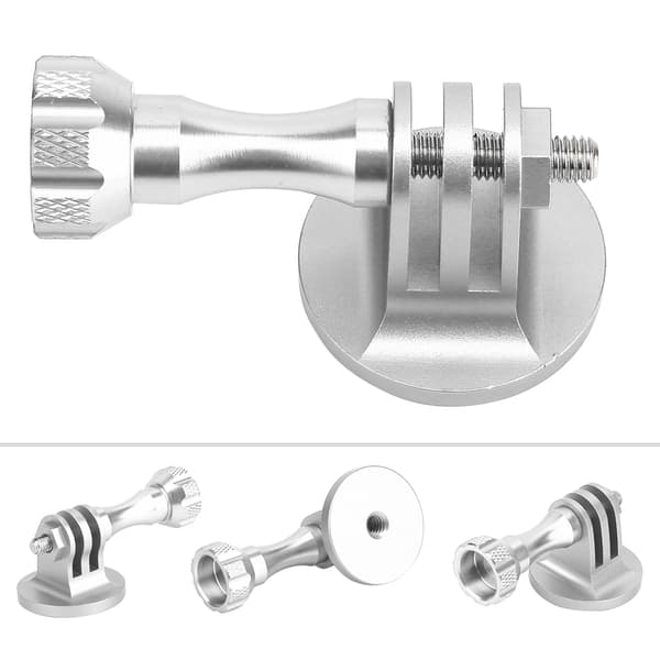 Aluminiumslegering Adapter Action Kamera Tilbehør Multifunktionel Adapter Base 1/4in Skrue til Sport Kamera Interface sølvgrå