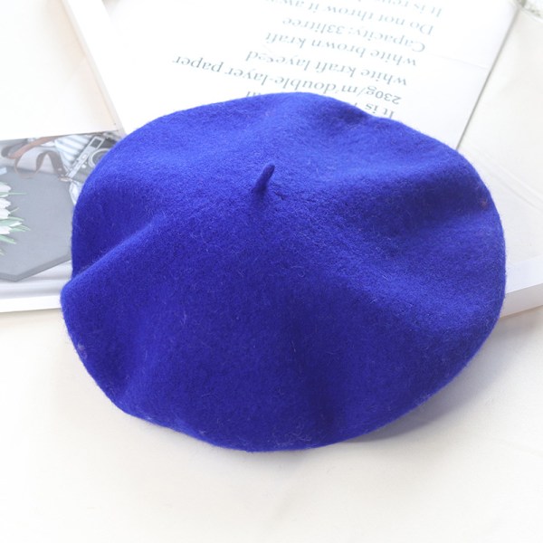 Hat women winter beret, wool beret, warm hat woolen knitted hat,Royal blue