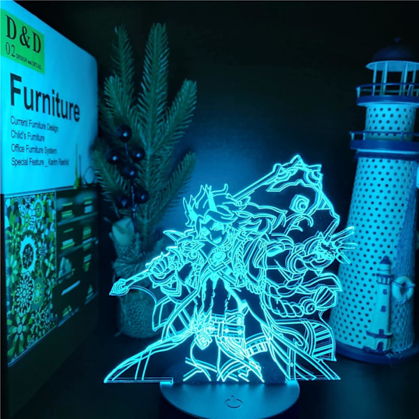 WJ Arataki Itto 3D Illusion Anime Lampe Akryl Lampara Soveværelse Dekoration Bordlampe Manga Fødselsdagsgaver 3D Optisk Illusion Nattelys PXJD Hara-kami