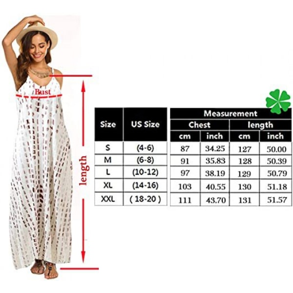 Kvinnors Sommarklänning Casual Blommig Tryckt Bohemisk Spaghetti Rem Blommig Lång Maxiklänning Med Ficka ----- Grön Blomma （Storlek XXL）
