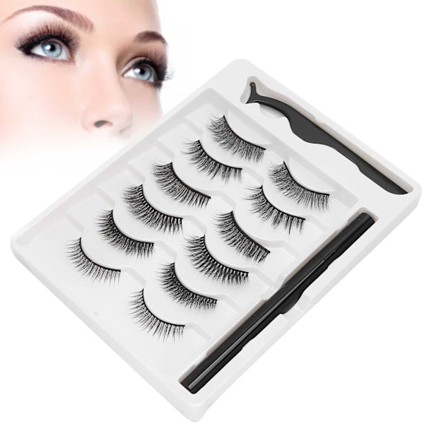 Vattentät självhäftande eyeliner flytande eyeliner falska ögonfransar pincett sminkverktyg set