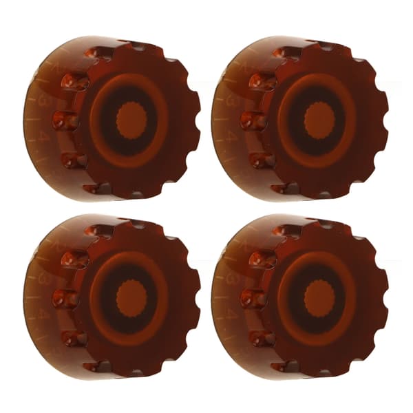 4 st gitarrknoppar plast professionell 24 fina splines bas kontrollknopp ersättning brun