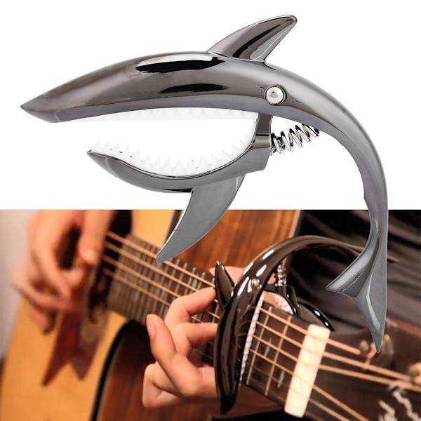 Capo Tone Clip för akustisk folk elektrisk gitarr Ukulele Musikinstrument Tillbehör (Svart)