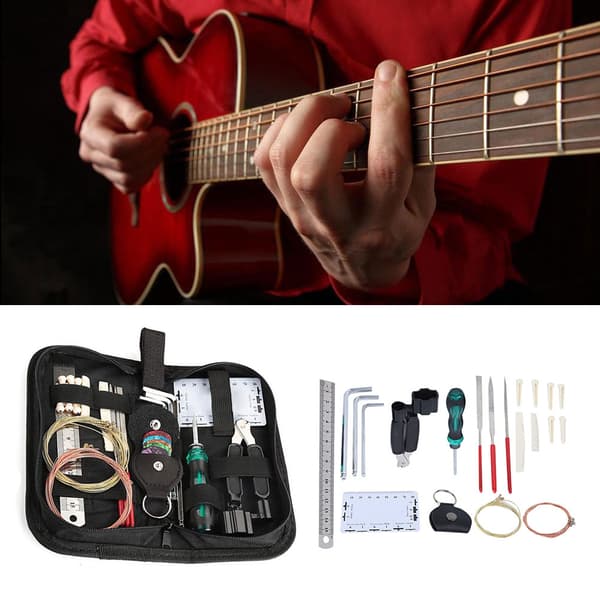 Gitarrreparationsverktyg Set Musikinstrumentdelar Underhåll för Basstränginstrument