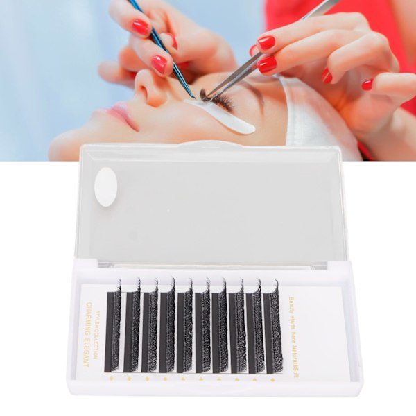 YY Lash Extensions D Curl 0,07 mm 13 mm D Curl Volume Soft Black 10 Rækker Fan Falske Øjenvipper til Begyndere
