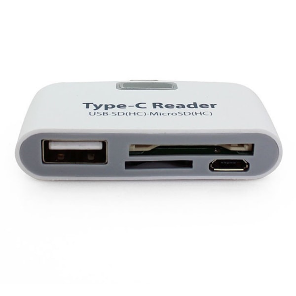 Ny USB3.1 typ-c HUB+TF SD mobiltelefon ype-c otg kortläsare Svart