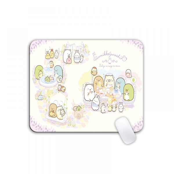 Liten tecknad musmatta i gummi, musmatta för bärbar dator, 180*220*3mm, beige