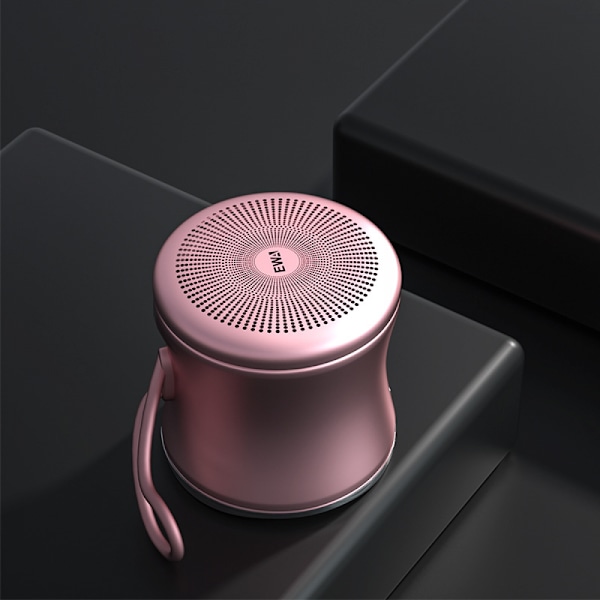 Bärbar trådlös Bluetooth-högtalare TWS IPX7 Vattentät Ultra Mini Bluetooth-högtalare Rosa Liten Högtalarlåda Metallkropp