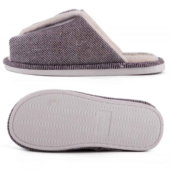 Herre Spa Slide Slippers med Justerbar Rem og Blød Frottéforing（6.5-7）