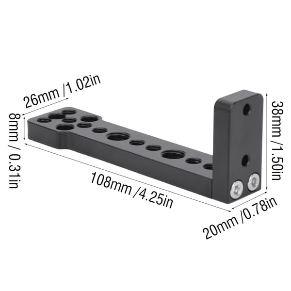 STARTRC Sort aluminiumslegering forlænget longboard monteringsplade tilbehør til DJI Ronin-S/SC
