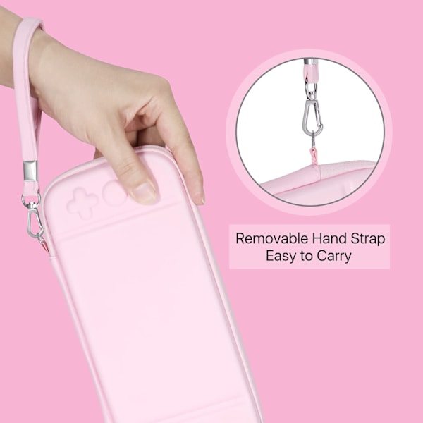 Bärväska för Nintendo Switch OLED Model 2021/Switch, Ljusrosa - Kawaii Söt Portabel Reseväska, Skyddande Förvaringsväska