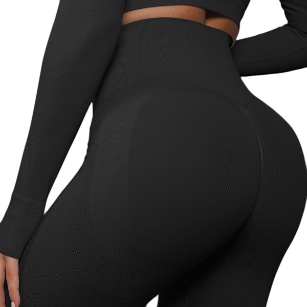 Butt Lifting Workout Leggings för kvinnor, Scrunch Butt Gym Seamless Booty Tight (L)