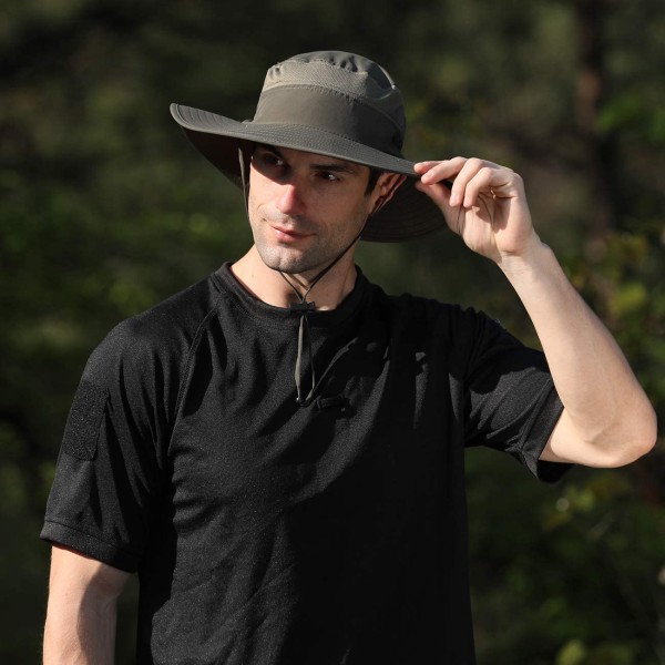 Sommer Sol Cap Fiskeri Hat, UPF 50+ Solbeskyttelse Rejse Strand Cap Aftagelig Hals & Ansigt Flap Cover til Mand Kvinder (ArmyGreen)
