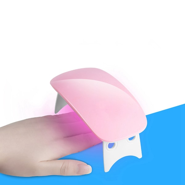 Mini bärbar LED-nagellampa med USB-kabel Gel nagellack torktumlare Present Hemma Resa Användning (Rosa)
