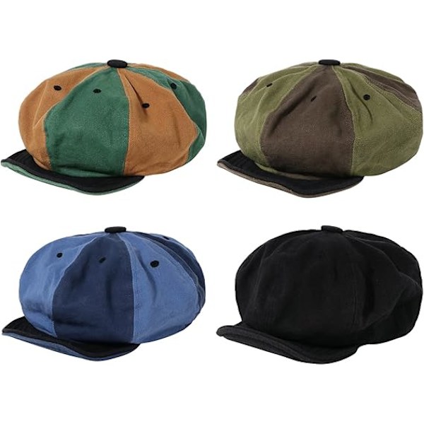 Herr Bomull 8 Panel Ivy Newsboy Keps Peaky Herringbone Cabbie Gatsby Hatt Applejack Keps Bakerboy Basker Platt Hatt, Unisex