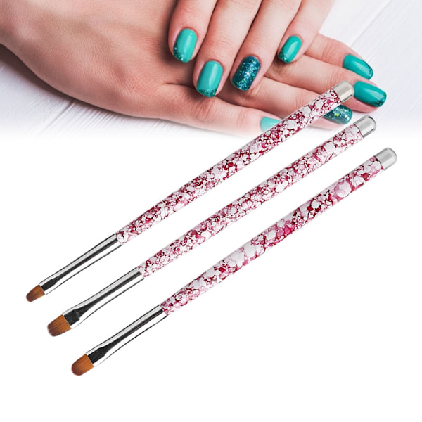 3 st Nail Art Pensel Set Manikyrverktyg Rund Huvud Ritning Målning Fototerapi Penna Röd