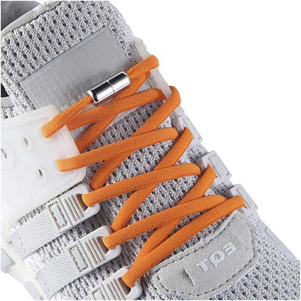 Orange elastisk skosnören utan knytband för vuxna, barn, äldre, system med elastiska skosnören (5 par)