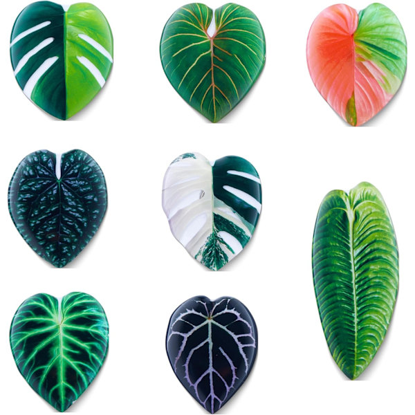 Decorative Leaf Shaped Magnets for Home, Set of 8, Living Room, Kitchen, Bedroom Decor (8)