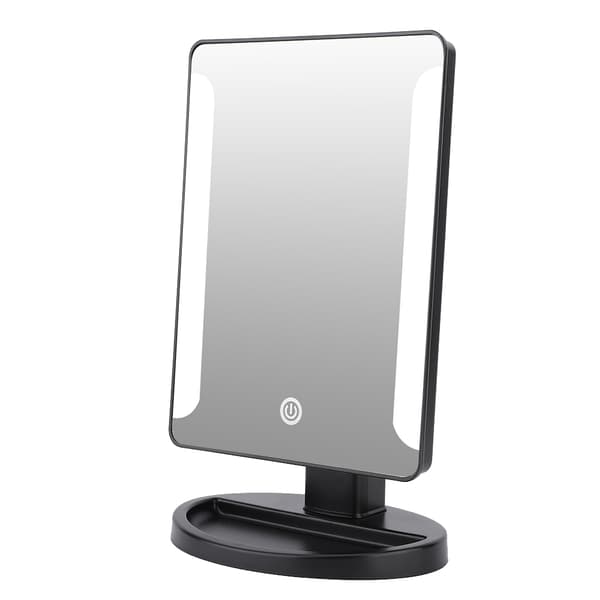 Touch Screen 38 LED Lighted Makeup Vanity Mirror Kosmetisk Spejl med 10X Manifying (Sort)