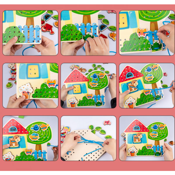 Barnetrådingsleke for gutter og jenter Baby Puzzle Tidlig utdanning Hjerne og praktiske evner Bordspill Leker
