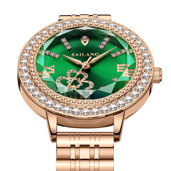 Kvinnors diamant automatisk maskin roséguld rostfritt stål safir vattentät watch（GP7002）