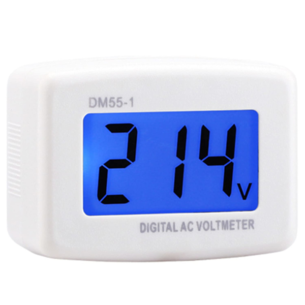 AC-mätare rund kontakt DM55-1 110V-220V digital AC LCD digital display voltmeter