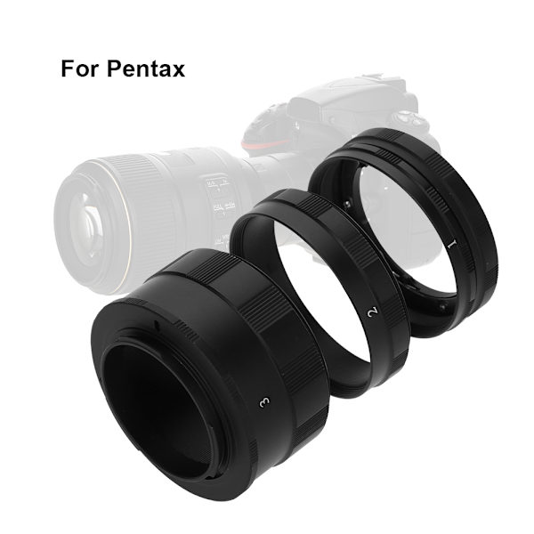 Manuell fokuserings makroförlängningsrör ringar linsadapter set för Pentax PK DSLR-kamera
