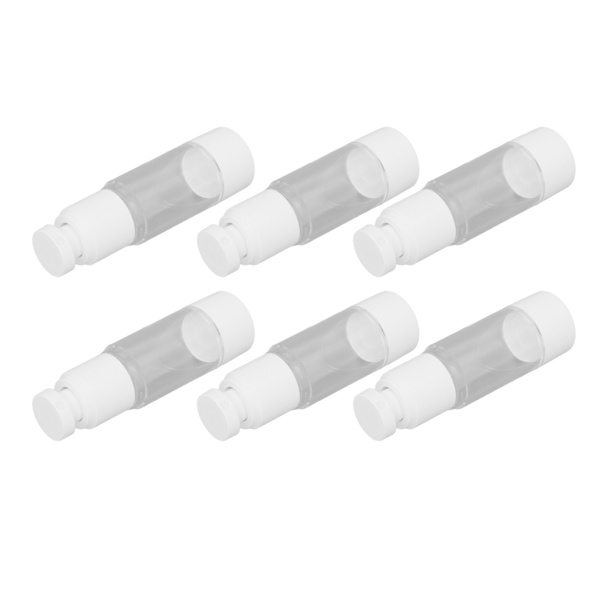 6 stk. kosmetiske flasker i plast med trykktype vakuum gjennomsiktig påfyllbar beholder 30 ml