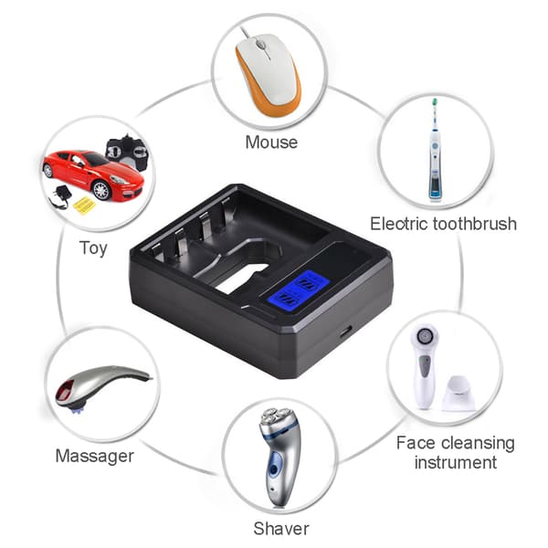 SEIVI Intelligent beskyttelse LCD-skjerm USB-batterilader for X-BOX cellelading