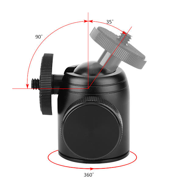 K26 360° roterande ministativ Monopod Panoramisk kulhuvud 1/4 tum fäste för SLR-kamera