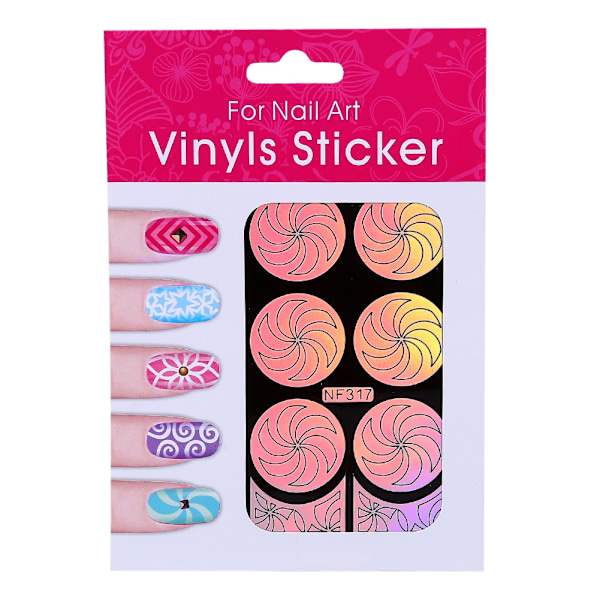 12*4 stk Nye Hot Hollow Design Nail Art Vinyl Klistremerker Dekal Stencil Guide Manikyr Verktøy