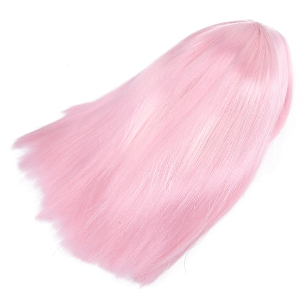 Lyhyt Suora Hiusperuukki Hengittävä Elastinen Hihnaperuukki Juhliin Cosplayhin Arkeen 35cm / 13.8inPink