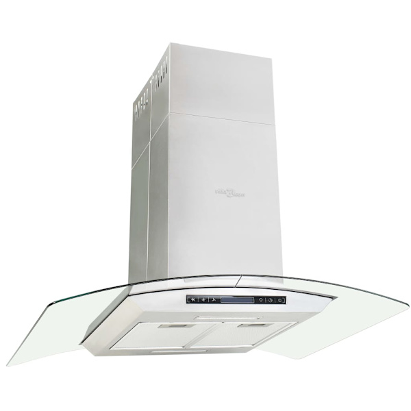 Spiskåpa med LCD för köksö 90 cm 756 m³/h LED
