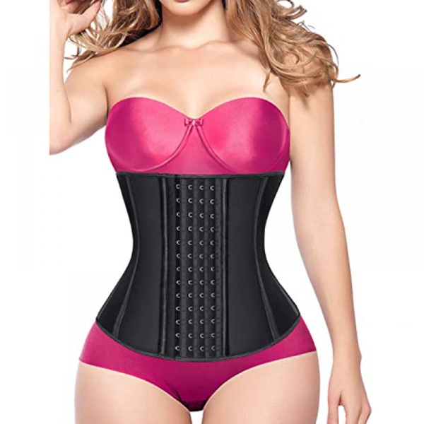 Waist Trainer for Women Underbust Latex Sport Girdle Corsets Hourglass Body Shaper(Black)