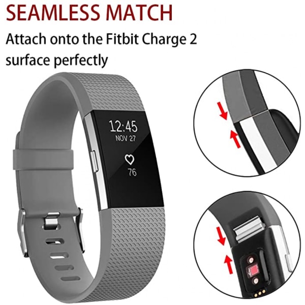 Smart watch, byte av armbandsrem kompatibel med Fitbit charge 2, klassiska och speciella justerbara sportarmband（Grå-L）