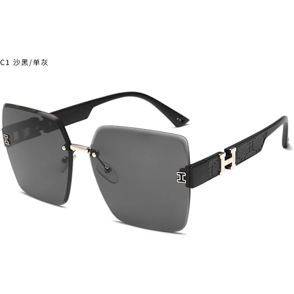 unisex kehyksettömät aurinkolasit Sand Black