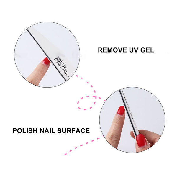 10 st/set Dubbelsidig nagelfil Sandning Manikyr Pedikyr Polering Poleringsverktyg Typ C