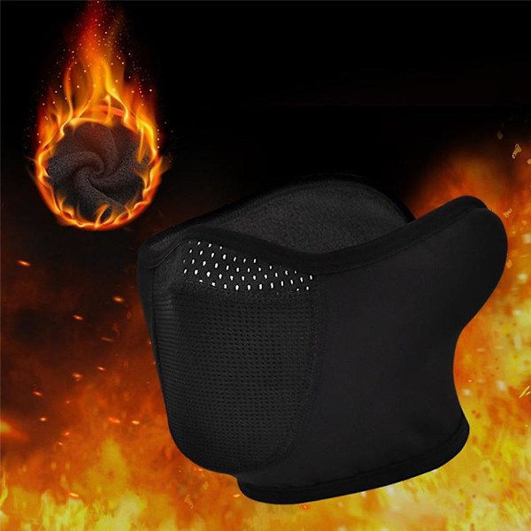 Vinter Fleece Halvmask Vindtät Bälte, Motorcykel Ridning Mask Varm Vindtät Dammtät Taktisk Mask Ansikte Och Öra