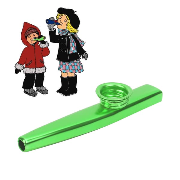 Aluminiumlegering Mini Bärbar Kazoo Ukulele Gitarr Partner Musikinstrument (grön)