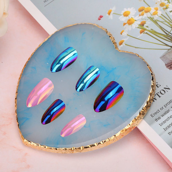 Delikat hartsstyling nagelkonstpalett färgglad färgritningsfärgskål (blå)