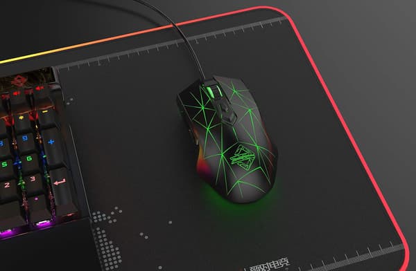 Star Black AJ52 RGB Gaming Mus, 7 Programmerbare Knapper - Ergonomisk Baggrundsbelyst USB Mus til PC/Laptop, Windows/Mac/Linux Kompatibel Star Black 12*7*4