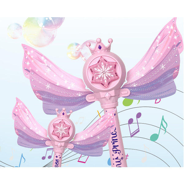 Princess Magic Bubble Wand, Børns batteridrevne boblemaskine, Lys- og musikboblemaskine og boblepuster, Udendørs fest fødselsdag bu