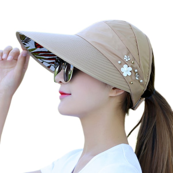 Solhattar för kvinnor Solhatt med bred brätte UV-skyddsmössor Floppy Beach Packable Visir