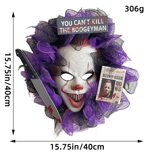 Halloween Kuu Kissa Garland Ovi Ripustin Festivaali Kuolleet Oksan Kasvit Uusi Kuu Halloween Koristelu Purple Mask Knife