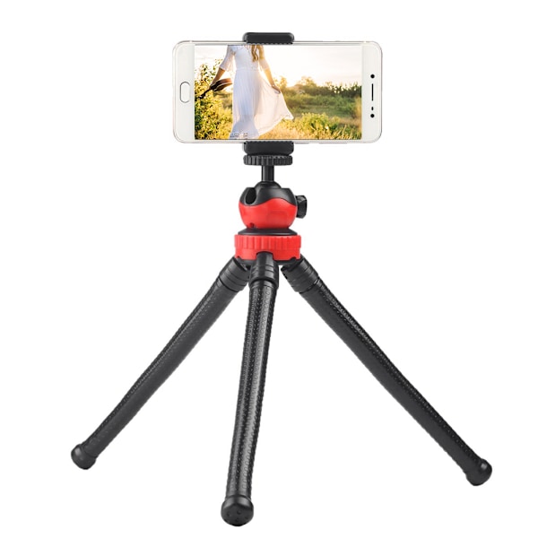 Mini Bärbar Flexibel Skrivbordsstativ med Kulhuvud för DSLR-kamera Smartphone (Röd)