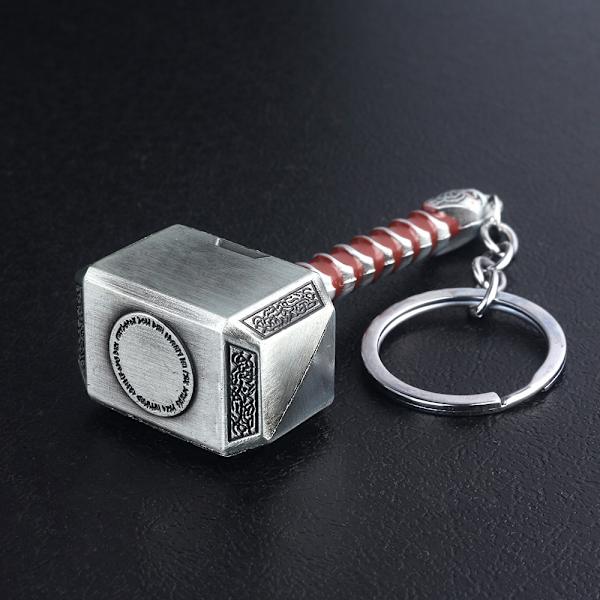 Thor Hammer 2 Tinn Nøkkelring Hammer nøkkelring Thors hammer legering anheng