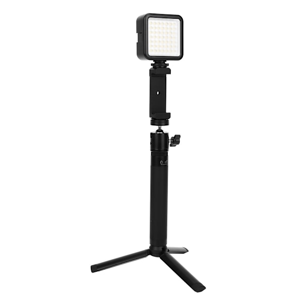 Mobiltelefon Live Bracket Selfie Stick Skrivbordsförlängningsstång Fast Stativ LED-ljuskit
