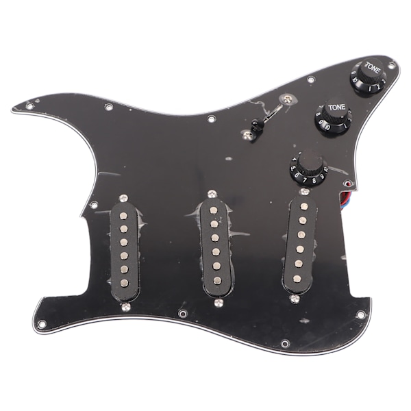 Elektrisk gitar pickup enkelt spole klar lyd 11 hull prewired pickup erstatning svart